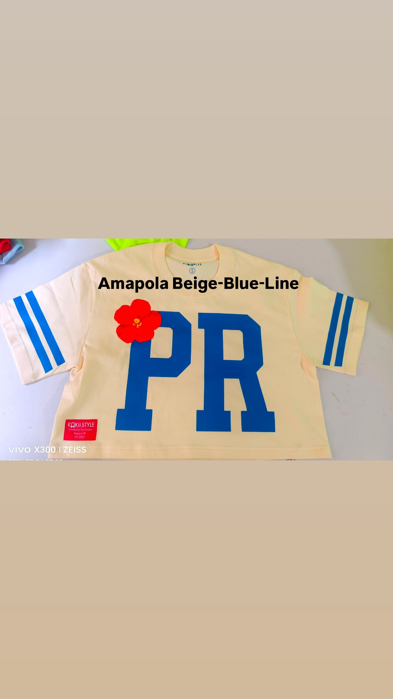 Amapola Beige-Blue-Line