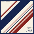 1493 striped scarf by Kokii Style – navy, red and cream diagonal stripes
