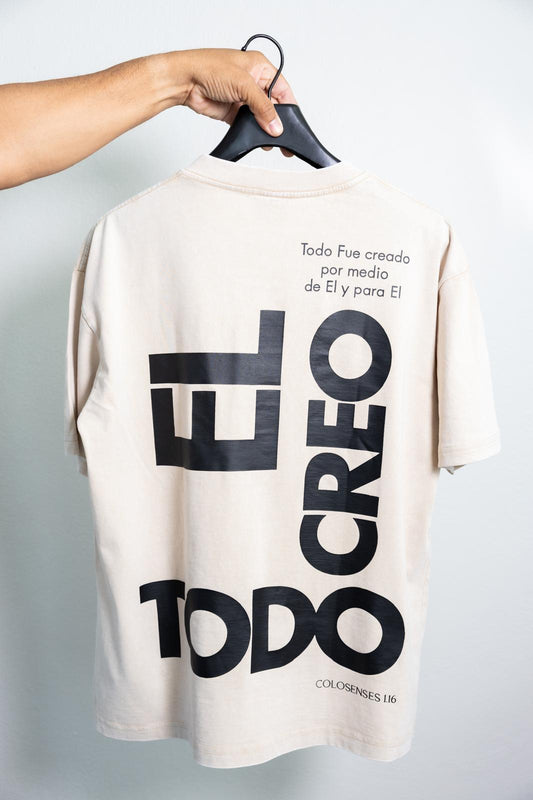 Tshirt "El Creo Todo" Washed Beige