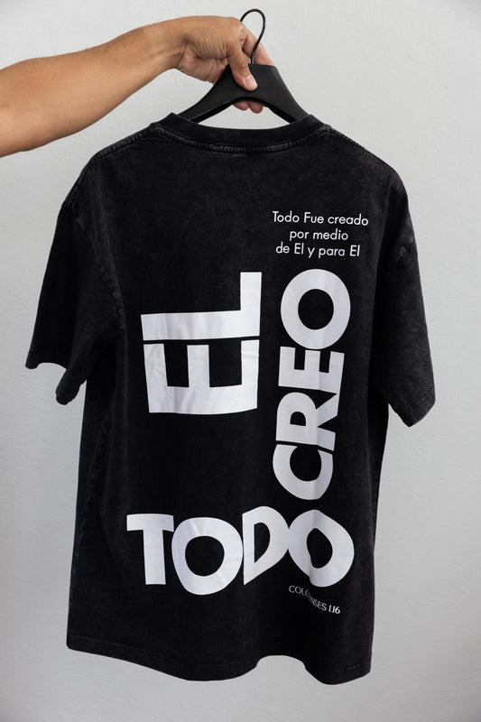 Tshirt "El Creo Todo" Washed Black