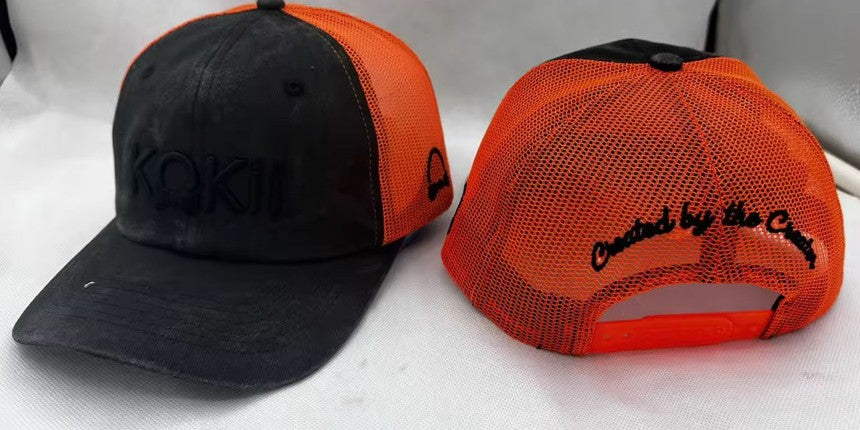 CAP Washed Orange & Black