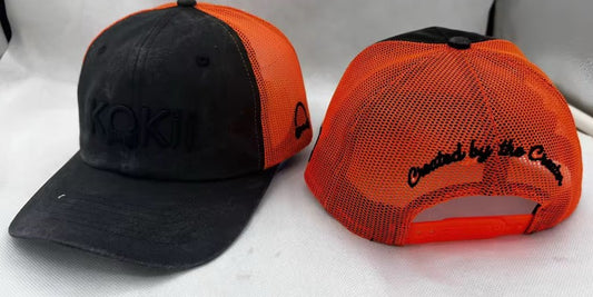 CAP Washed Orange & Black