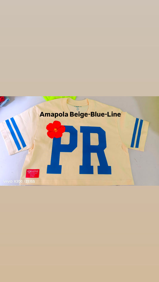 Amapola Beige-Blue-Line