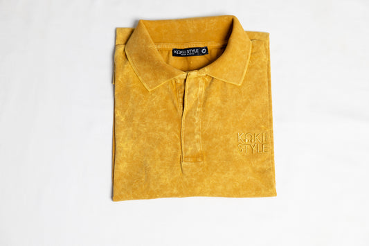 WASHED POLO COLOR YELLOW