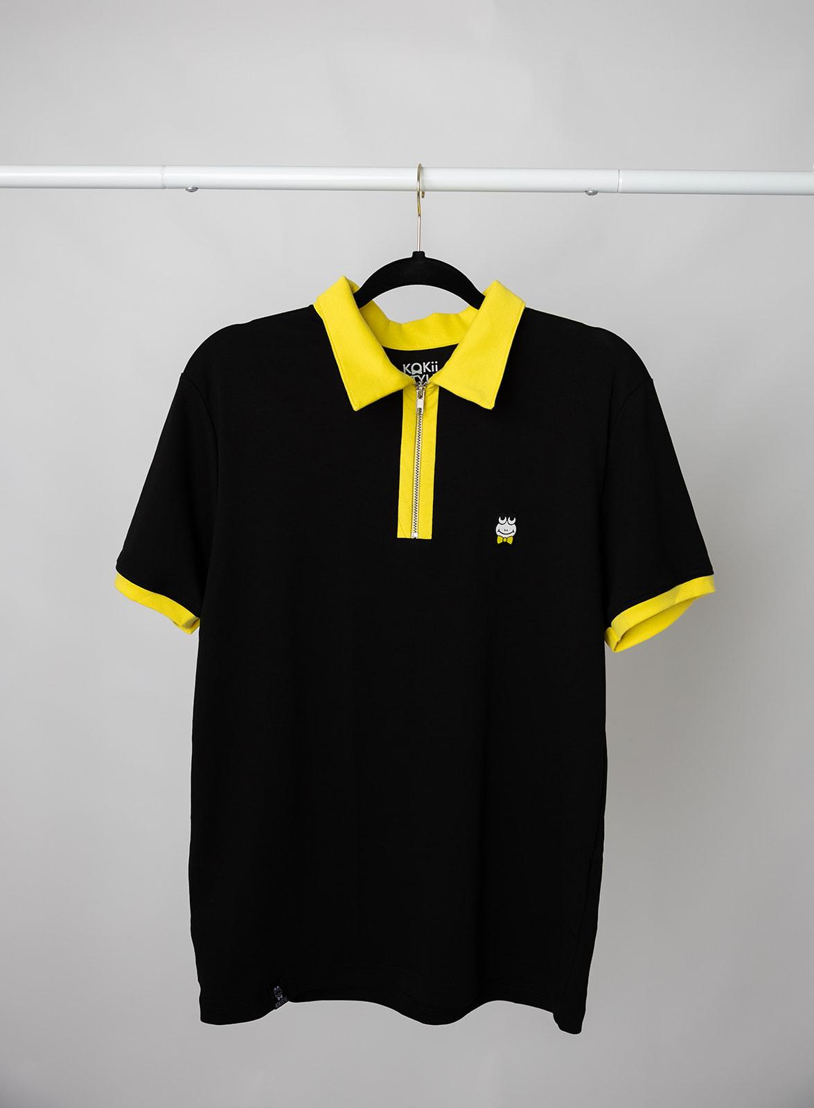 Zip Polo Black-Yellow