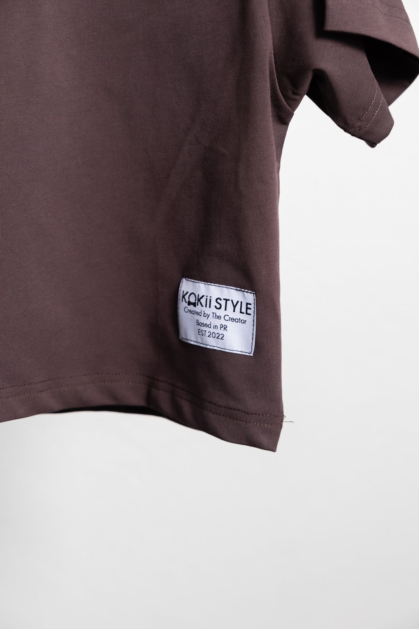 WOMAN CROP TOP BROWN