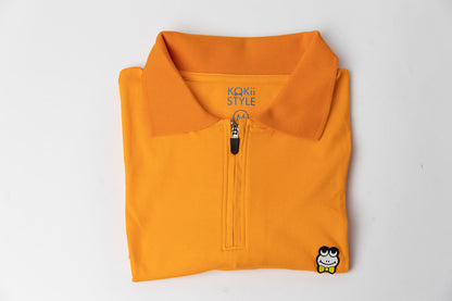 Long Sleeve Polo-Orange