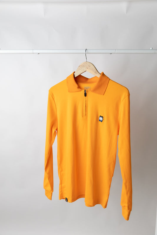 Long Sleeve Polo-Orange