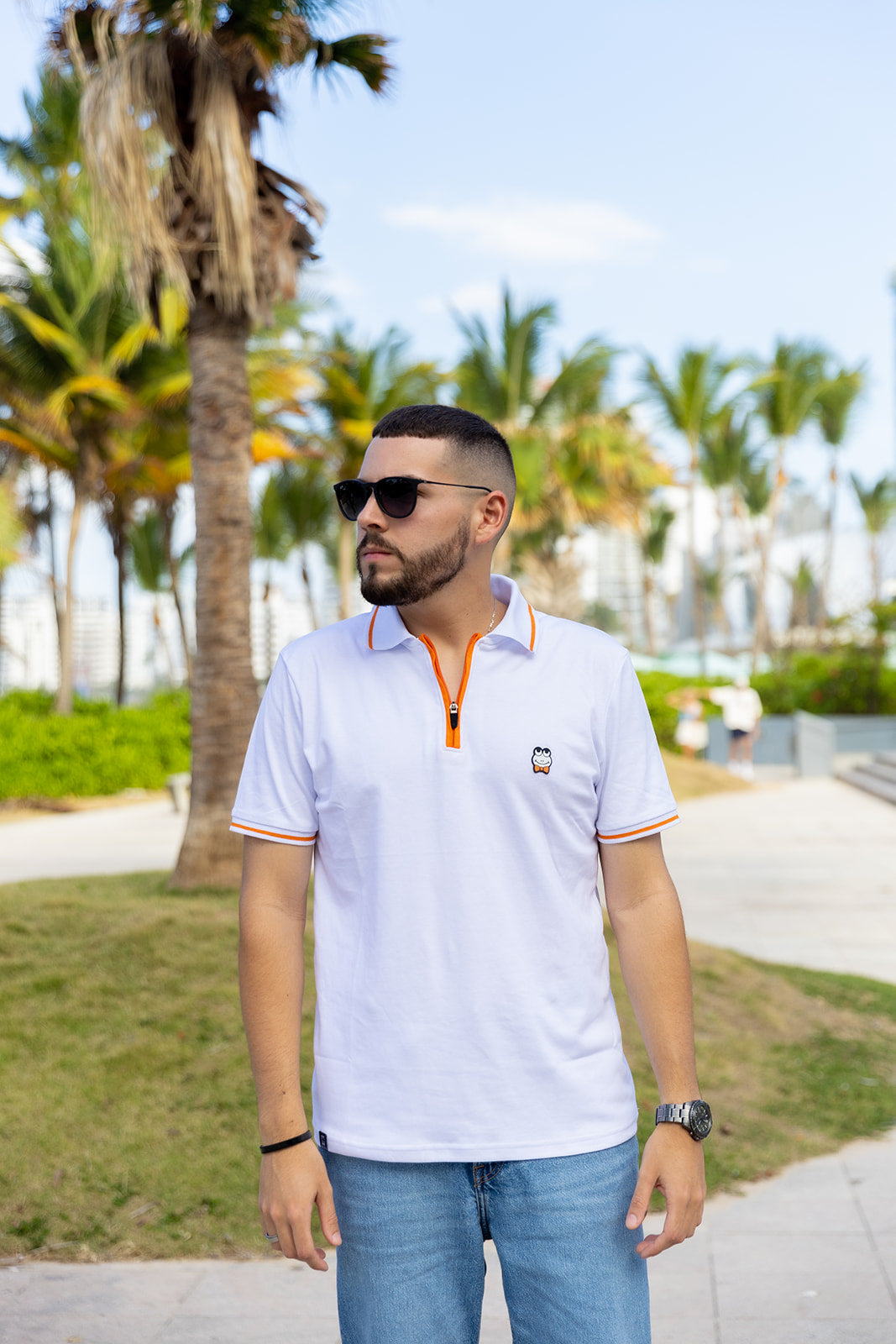 Polo - White/Orange