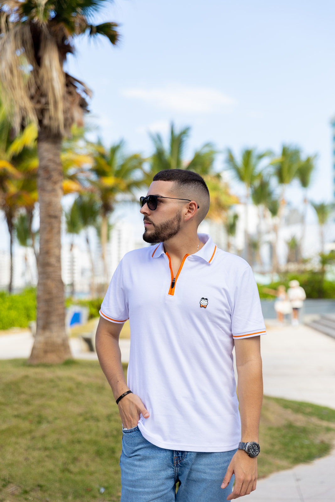 Polo - White/Orange