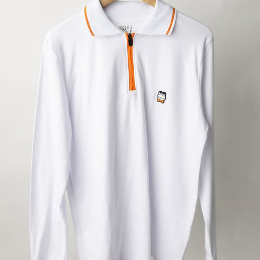 Long Sleeve  Polo-W/Orange